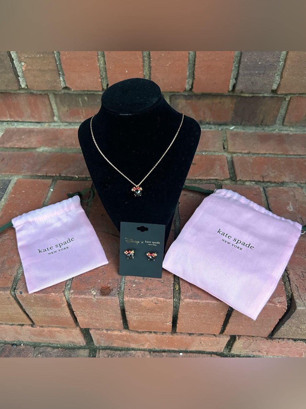 Disney X Kate Spade New York Minnie Mouse pendant necklaces and Earrings